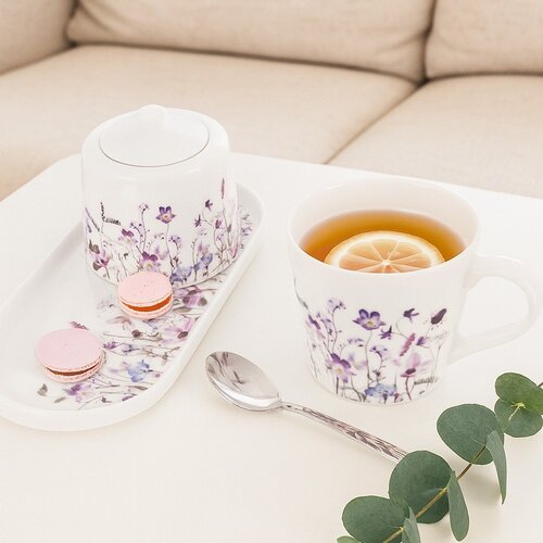 Orion Bela/vijolična porcelanasta skodelica 430 ml Louka &amp;ndash; Slike