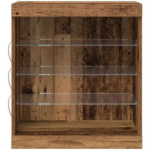  Komoda s LED svjetlima Stari drvo 60 5x37x67 cm Slike