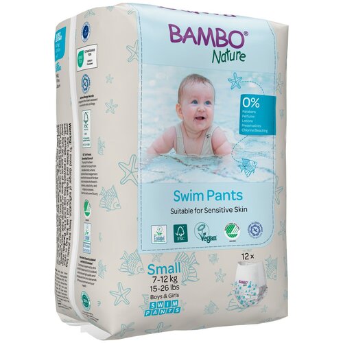 Bambo Nature pelene za plivanje, za jednokratnu upotrebu S 7-12 kg white/blue Cijene