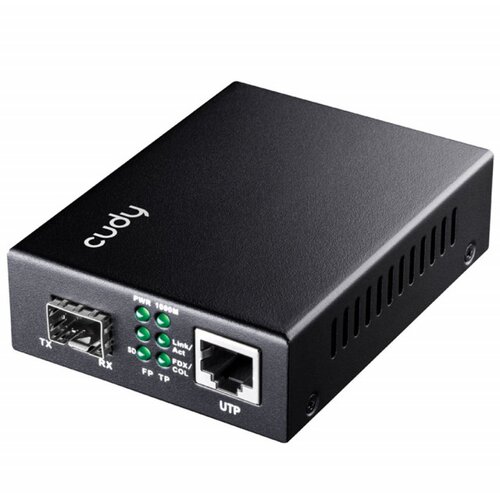 Cudy MC220P PoE+ Gigabit Ethernet 10/100/1000Mb/s Fiber konverter sa 1 SFP slotom (SFP modul se kupuje posebno), 802.3at PoE+ (30W) Cene