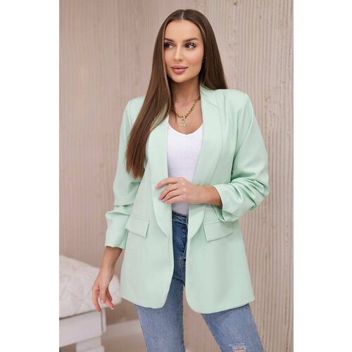 Kesi Elegant blazer with lapels light mint Slike