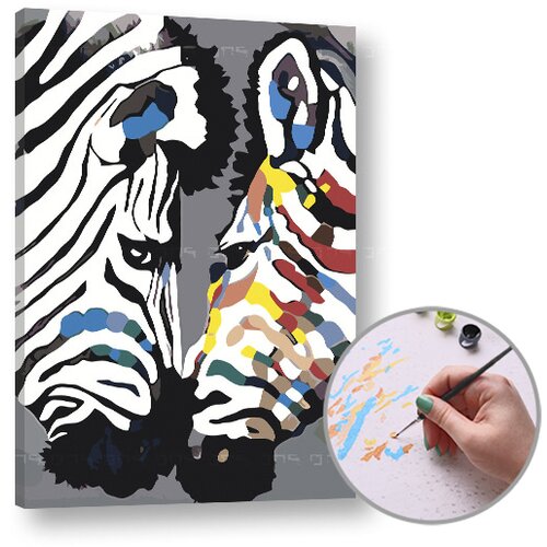 Artmie slika po brojevima - zebre 60x40 cm - bez rama Cene