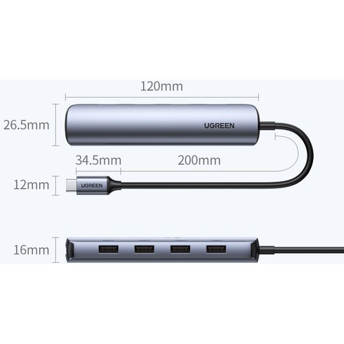 Ugreen CM417 USB-C na 4xUSB 3.0+HDMI adapter ( 20197 ) Cene