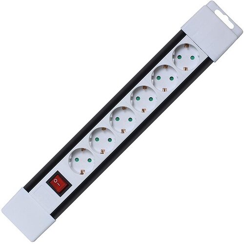 Home produžni kabl, 6 utičnica, prekidač, 1,5mm2, 3m 13925/NV 6K-3/WH Slike