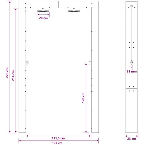  tu&amp;scaron; Prirodna 137 x 23 x 226 cm Solidno Douglas Drvo Slike