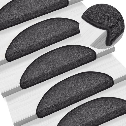  Prostirke za stepenice 15 kom 56x17x3 cm antracit poluokrugle Cene