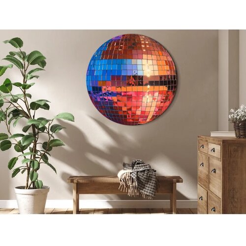  Okrugla slika - Old gold disco ball 60x60 Cene