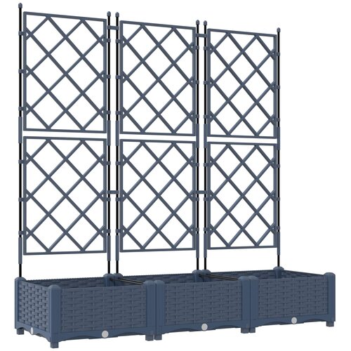  Vrtna saksija 3 pcs Sivi 120 x 40 x 125,5 cm Plastika Slike