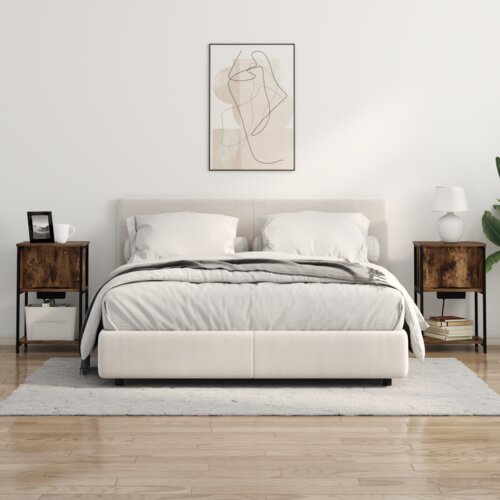  Noćni ormar Dimljeni hrast 38 x 31 x 61 cm Konstruirano drvo Slike