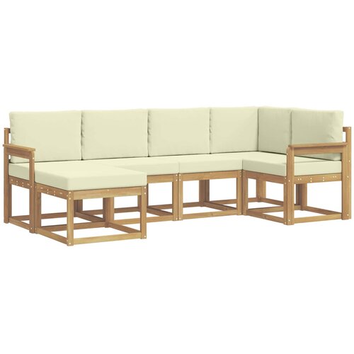 vidaXL Zunanja garnitura za sedenje 6 pcs Bela in krem Poliester, (5000281468) Cene
