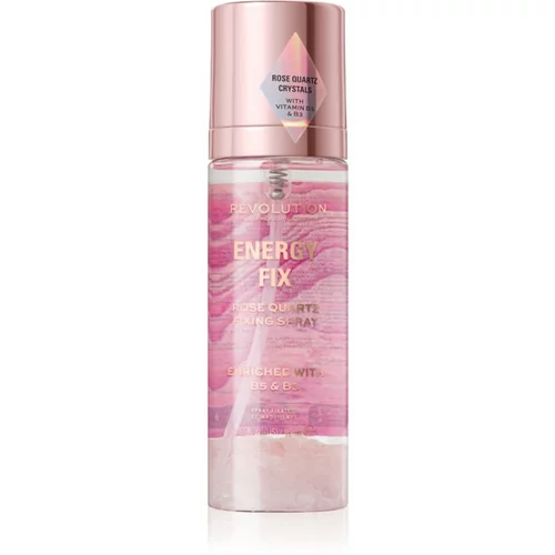 Makeup Revolution Crystal Aura Energy Fix sprej za fiksiranje šminke s ružinom vodicom 85 ml