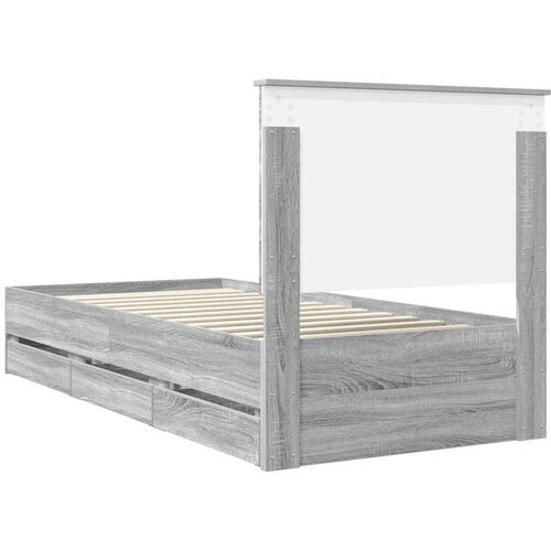  Okvir za krevet Siva Sonoma 90 x 200 cm Inženjersko Drvo - Sivi hrast sonoma 90 x 200 cm Slike