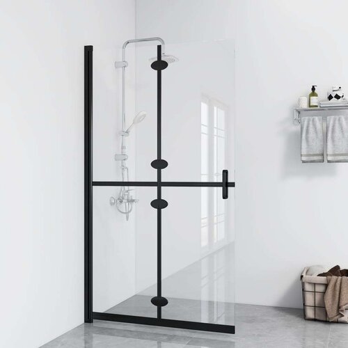 vidaXL Zložljiva pregrada za tuš prozorno ESG steklo 90x190 cm Cene