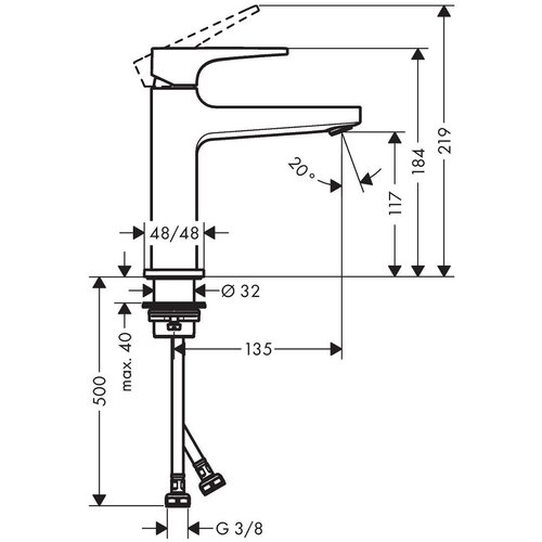 Hansgrohe armatura za umivalnik z zgornjim delom sifona Metropol (32507670) - črna mat Slike
