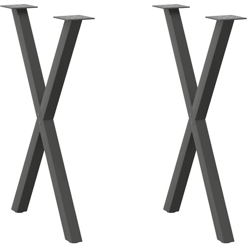 VidaXL Noge za blagovaonski stol u obliku slova X 2 kom antracit Slike