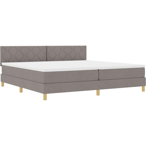  Krevet s opruga kutije Sivo-smeđa 200 x 200 cm tkanina Slike