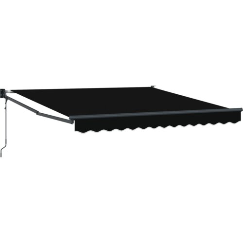 VidaXL automatska uvlačiva tenda crna 350x250 cm, zamjenska tenda za okvir 3.5x2.5 m crna Slike