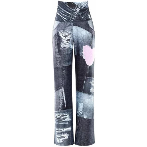 Winshape Športne hlače 'CUL101C' siva / siv denim / roza / bela
