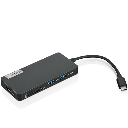 Lenovo USB-C 7-in-1 Hub: 2x USB3.0 1x USB2.0 1x HDMI 4K, 1x SD/TF Card reader 1xUSB-C Charging Port, power pass-through to charge Notebook Slike