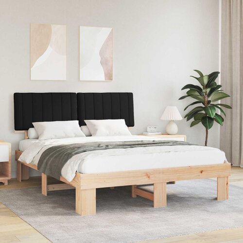  Krevetni okvir s tapiciranim uzglavljem Crna 150 x 200 cm Cijene