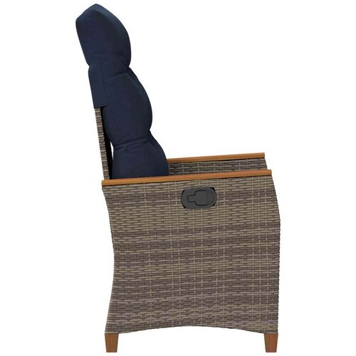  Ležaljka u vrtu 2 pcs Siva i tamnoplava 64 x 57 5 x 112 cm Slike