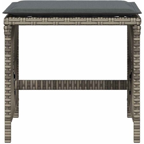  Vrtni stolci s jastucima 4 kom sivi 41x41x36 cm od poliratana Slike