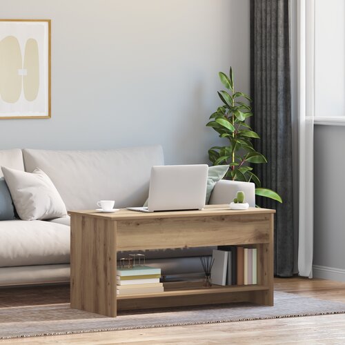VidaXL Klubska miza artisan hrast 102 x 50 x 52.5 cm Konstruiran les Slike