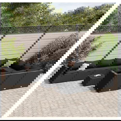 vidaXL 11-dijelni set vrtnih sofa od poliratana s jastucima crni Cijene