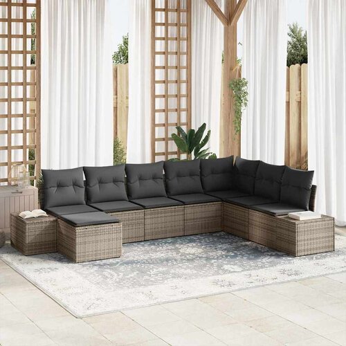  Sjedeća garnitura za vrt 8 kom. poliratan 319 x 209 x 85 cm Slike