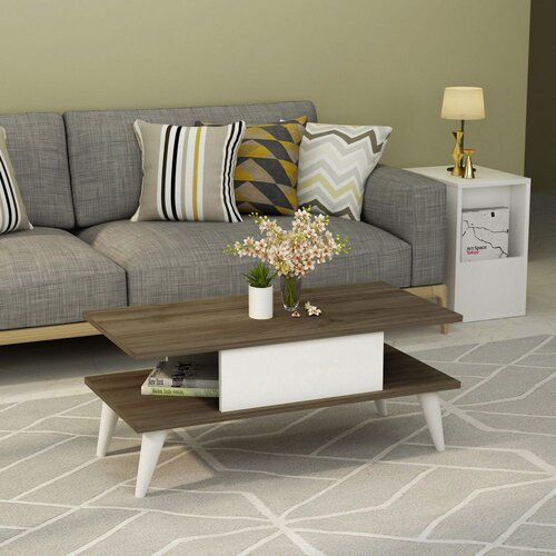 Woody Fashion Beta - Walnut, White WalnutWhite Coffee Table Slike