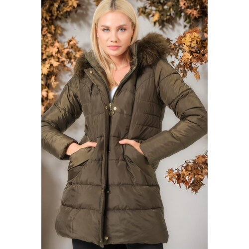 Dewberry Z6745 WOMEN'S COAT-PLAIN KHAKI Cijene