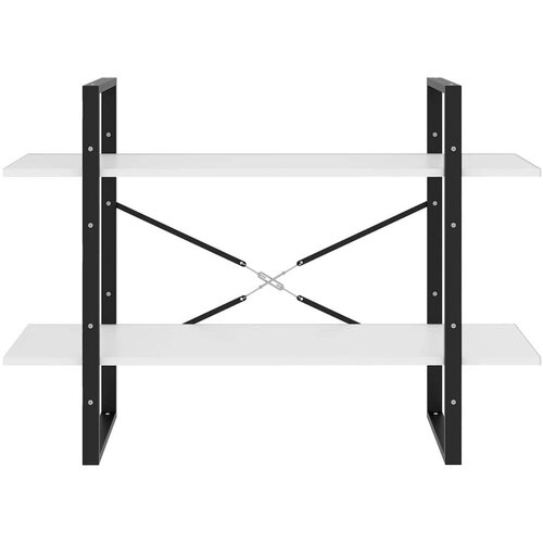VidaXL Knjižna omara 2-nadstropna bela 100x30x70 cm iverna plo&amp;scaron;ča Slike