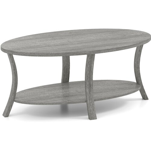 Costway Ovalna mizica s polico Miza za dnevno sobo, (5000081594) Slike