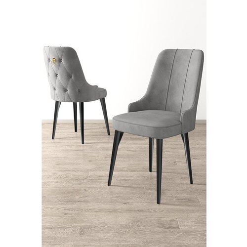 Hanah home Newa - Grey, Black GreyBlack Chair Set (4 Pieces) Cene