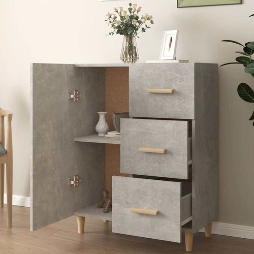  Komoda siva boja betona 69,5x34x90 cm od konstruiranog drva Slike