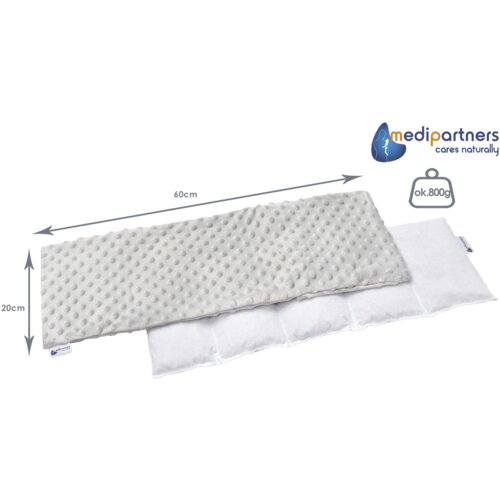 Medi Partners Thermophor with cherry seeds large 20x60 &amp;ndash; 5 chambers Minky &amp;ndash; Gray Slike