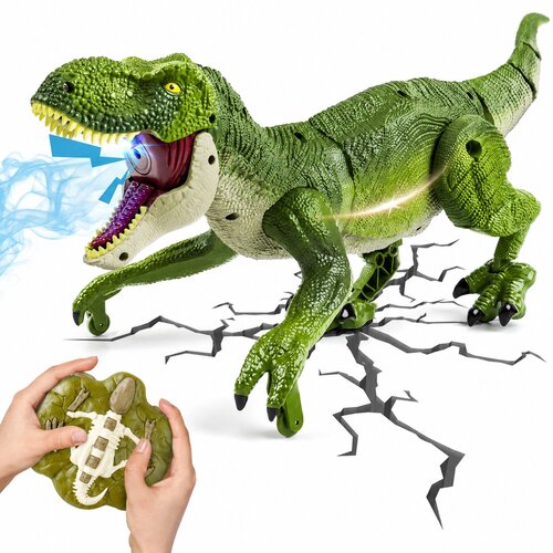 Jojoy Daljinsko vodeni dinozaver z dimnim učinkom, zvokom in LED lučmi, polnilna RC igrača | DINORAPTOR, (5000298905) Cene