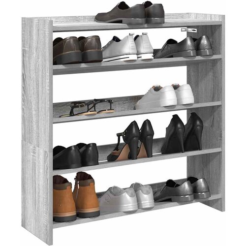 VidaXL Regal za čevlje siva sonoma 80x25x81 cm inženirski les Slike