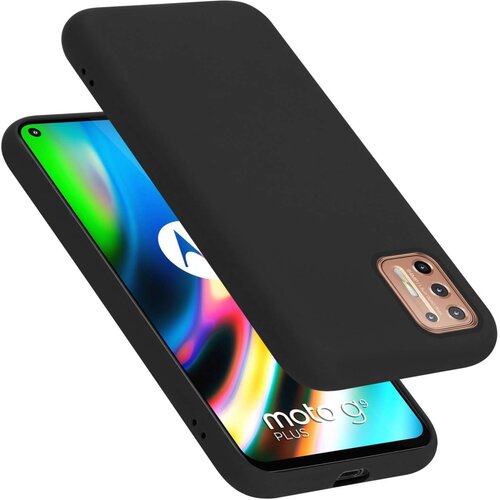 Cadorabo Ohi&scaron;je je združljivo z Motorola MOTO G9 PLUS in tekoča črna barva - Za&scaron;čitni ovitek iz prožnega silikona TPU, (20860466) Cene
