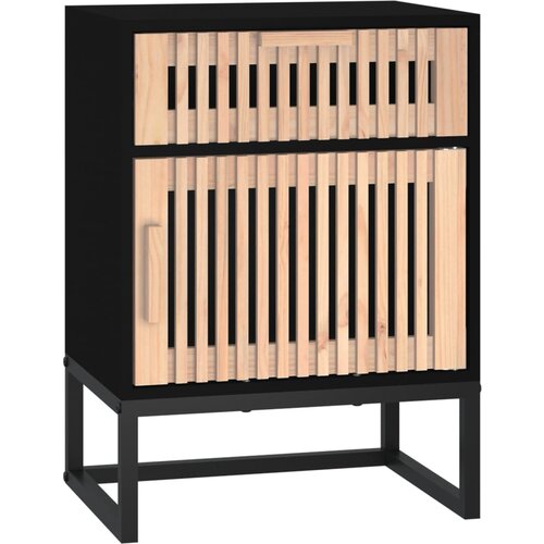  Noćni ormarići 2 kom crni 40 x 30 x 55,5 cm od drva i željeza Slike