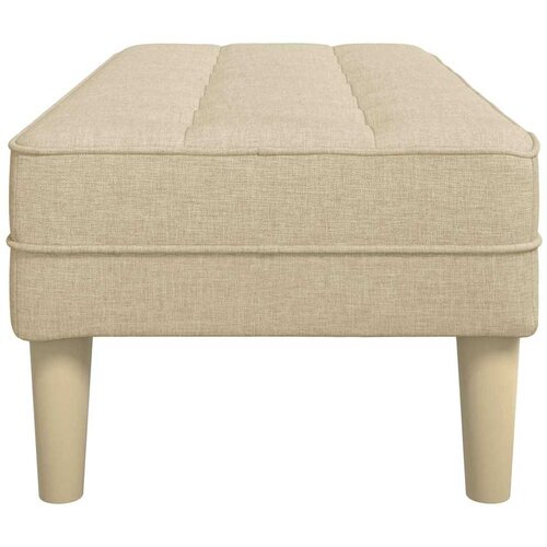  Klupa s jastukom Krema 113 x 57 x 39 cm tkanina Slike