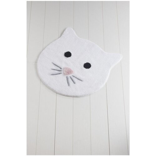 Foutastic Bijeli kupaonski tepih Cat, ⌀ 90 cm Slike