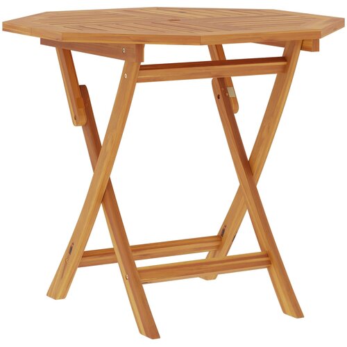  Preklopni vrtni stol Prirodna 90 x 90 x 75 cm Čvrsto teak drvo Slike