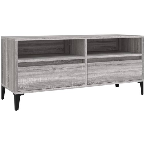 Maison Chic TV omarica - TV enota - Televizijska omarica siva sonoma 100x34,5x44,5 cm inženirski les, (21699696) Slike