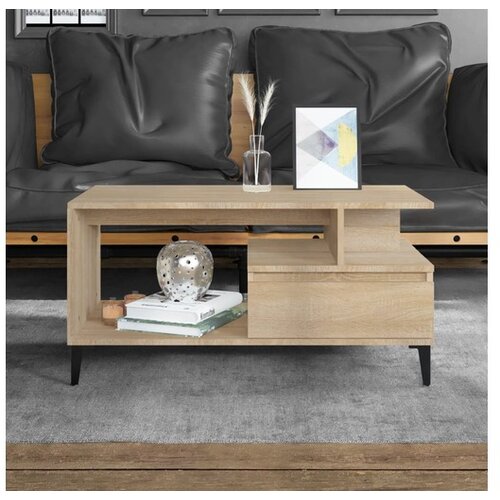  Klubska mizica sonoma hrast 90x49x45 cm konstruiran les Cene