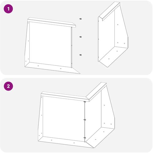  Zid za zadržavanje 2 kom. 50 x 50 x 30 cm Čelik Bijela - Bijela 50 x 50 x 30 cm 2 x 270&amp;deg; kut Slike