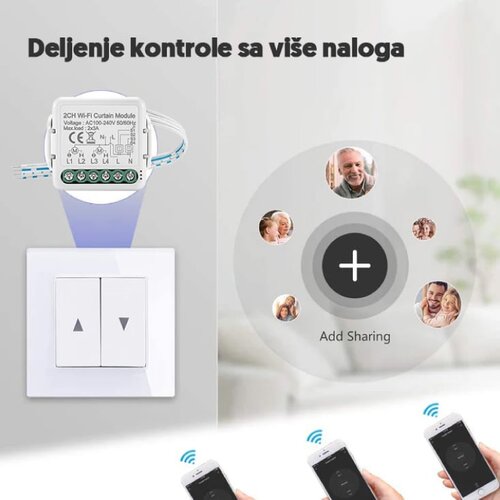  Wi-Fi smart modul za roletne 2x3A Slike