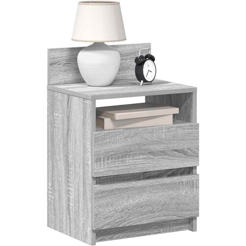 VidaXL Nočne omarice z 2 predaloma 2 kosa siva sonoma 40x33x60 cm Slike