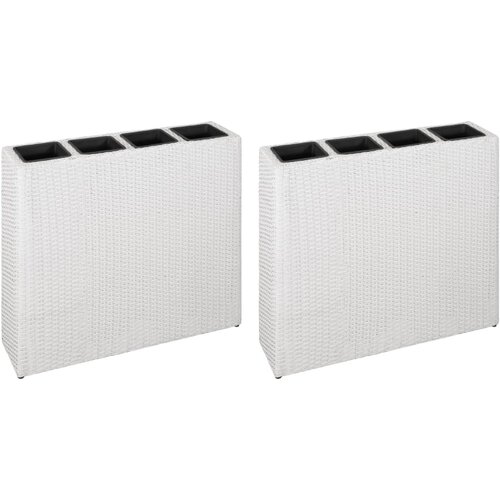 Poli Visoko cvetlično korito s 4 lonci 2 kosa poli ratan belo Cene