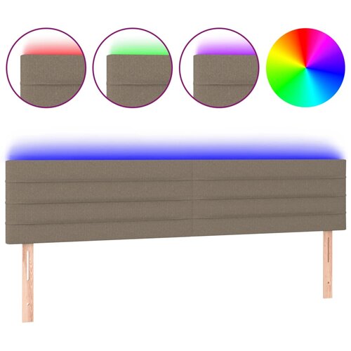 Maison Chic led posteljno vzglavje - vzglavna omarica - nočna omarica taupe 200x5x78/88 cm blago, (21706256) Slike